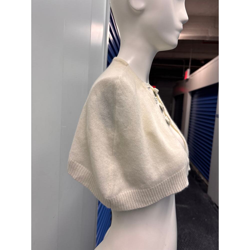 Kooba Cashmere Shrug Ivory Leather Deadstock - Picture 2 of 7